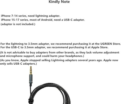 Air Tube Headphones with 3.5mm Jack, EMF Blocking Earphones, Anti-Radiation Headsets with Ear Hooks, Radiation Free Earbuds, Comfortable & Safe Stereo Sound. (Black) in Kuwait