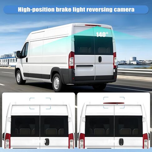 3rd Brake Light Top Roof Mount Backup Camera, 720P AHD/CVBS Dual Signal Wired Rear View Camera, IP67 Waterproof Night Vision 140° Wide Angle for Universal Flat Rear Door Car Truck SUV RV in Kuwait