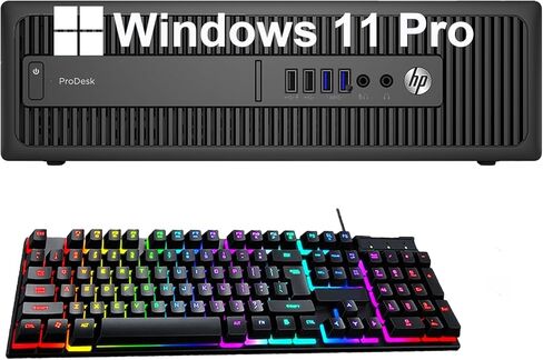 HP ProDesk 600 G2 SFF Desktop Computer PC, Core i5-6500 3.2GHz, Up to 3.6GHz, 8GB RAM, 500GB HDD, Mouse, Keyboard, USB WiFi+BT, Windows 11 Pro (Renewed) in Kuwait