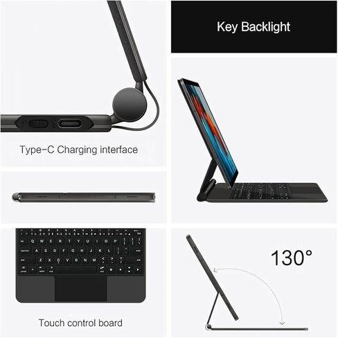 حافظة لوحة مفاتيح لجهاز Samsung Galaxy Tab A11+/ A11 Plus 11 بوصة 2025 (SM-X230/X235/X236) 2025، لوحة مفاتيح على الطراز السحري مع لوحة تتبع متعددة اللمس - حافظة مغناطيسية عائمة in Kuwait