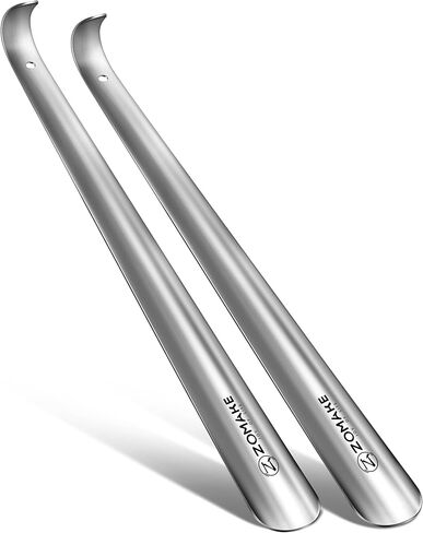 ZOMAKE 3 Pcs Metal Shoe Horn, 42/19/10cm Long Handle Shoehorn - Small Travel Mini Shoe Spoon Stainless Steel Shoe Helper for Men Women Seniors Kids in Saudi Arabia