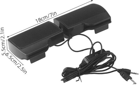 USB Clamping Computer Speakers for Laptop and Desktop, Compact Portable USB-Powered Office Music Speaker with 3. Voltage, Compatible with Monitors and Notebooks for Home and Work in Kuwait