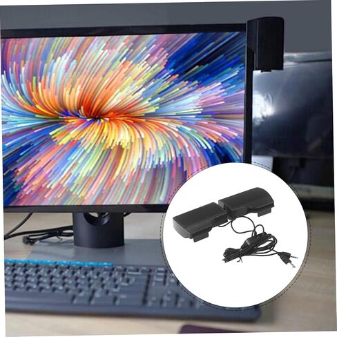 USB Clamping Computer Speakers for Laptop and Desktop, Compact Portable USB-Powered Office Music Speaker with 3. Voltage, Compatible with Monitors and Notebooks for Home and Work in Kuwait