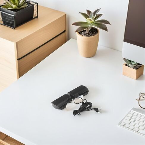USB Clamping Computer Speakers for Laptop and Desktop, Compact Portable USB-Powered Office Music Speaker with 3. Voltage, Compatible with Monitors and Notebooks for Home and Work in Kuwait