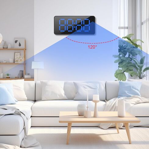 Mini Nanny Cam Camera Clock with WiFi - 1080P Digital Alarm Clock for Home and Office Use, 2.4G WiFi, Night Vision, Loop Recording, Wide Angle, Blue LED Display, Black in Kuwait