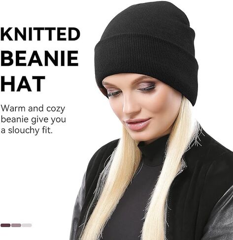 Winter Beanie Daily Hat - Thermal Polar Fleece Ski Stocking Skull Cap for Men and Women Set in Saudi Arabia