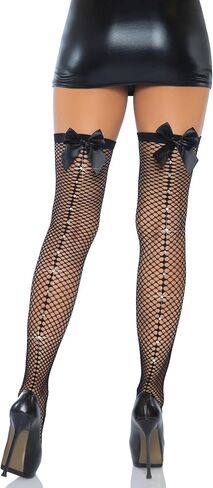Leg Avenue Women's Fishnet Thigh High Stockings with Rhinestone Backseam in Kuwait