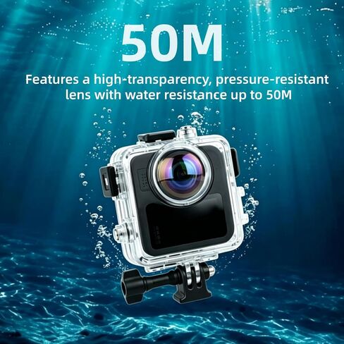 حافظة غوص مقاومة للماء فقط لجهاز Go Pro MAX2، مضادة للخدش ومقاومة للماء بعمق، 50 متر/164 قدم، غطاء حماية غير مرئي للغوص تحت الماء مع ملحق حامل (غير متوافق مع MAX 2019) in Kuwait