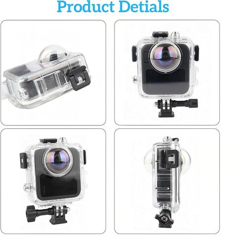 حافظة غوص مقاومة للماء فقط لجهاز Go Pro MAX2، مضادة للخدش ومقاومة للماء بعمق، 50 متر/164 قدم، غطاء حماية غير مرئي للغوص تحت الماء مع ملحق حامل (غير متوافق مع MAX 2019) in Kuwait
