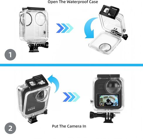 حافظة مقاومة للماء لكاميرا Gopro MAX Action، الوقاية من الغبار والغبار، غطاء حماية تحت الماء 40 متر مع ملحقات تثبيت على شكل قوس (ليس لـ MAX 2) in Kuwait
