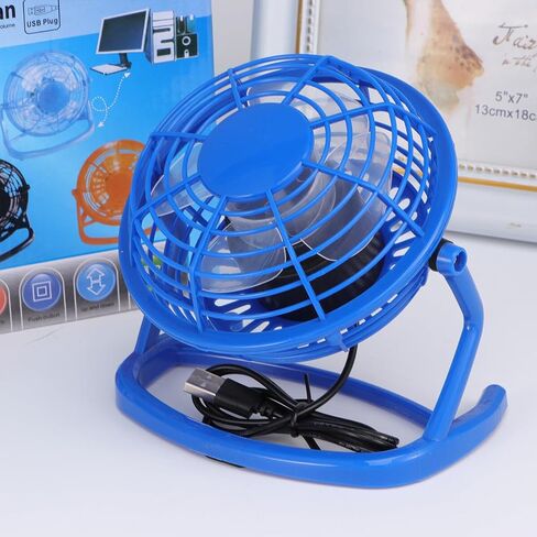 NUOBESTY Ultra-quiet Mini USB Desk Fan Portable Rechargeable Small Table Fan Lightweight Personal Cooling for Office Bedroom Portable Use Sky Color in Kuwait