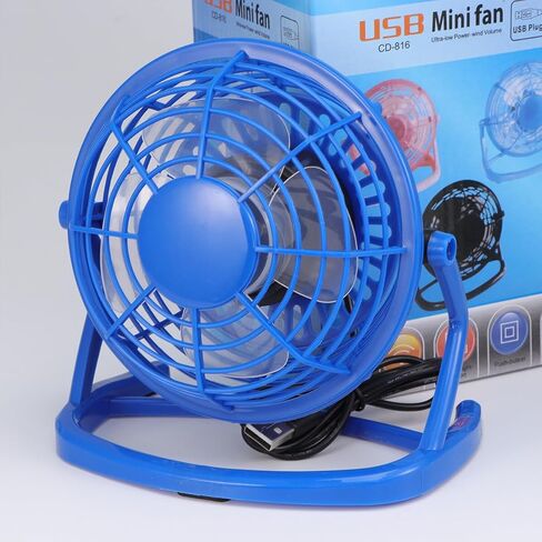 NUOBESTY Ultra-quiet Mini USB Desk Fan Portable Rechargeable Small Table Fan Lightweight Personal Cooling for Office Bedroom Portable Use Sky Color in Kuwait