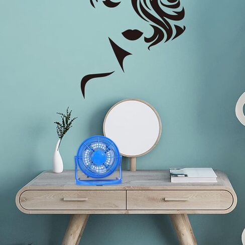 NUOBESTY Ultra-quiet Mini USB Desk Fan Portable Rechargeable Small Table Fan Lightweight Personal Cooling for Office Bedroom Portable Use Sky Color in Kuwait