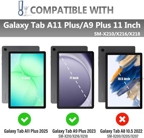 حافظة لوحة مفاتيح بإضاءة خلفية للوحة اللمس لجهاز Samsung Galaxy Tab A11+ Plus 11 بوصة 2025/A9+ Plus 2023، LDSOYIA Rainbow لوحة مفاتيح لاسلكية بإضاءة خلفية مع مسند PU متعدد الزوايا لجهاز 11 بوصة Tab A11+/A9+ in Kuwait