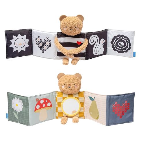 Taf Toys Newborn Soft Activity Book Black & White High Contrast Baby Book Infant Sensory Toys Tummy Time Soft Cloth Books for Babies Textured Fabric Crinkling Shapes Patterns 0-12 Months Newborn Toys in Saudi Arabia