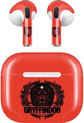 غلاف صوتي من Skinit متوافق مع Apple AirPods (الجيل الثالث، 2021) - تصميم توضيحي مرخص رسميًا من Warner Bros Gryffindor in Kuwait