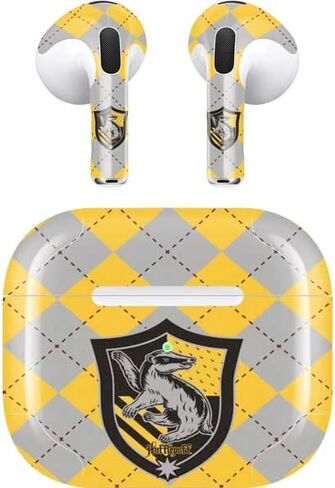 Skinit Decal Audio Skin Compatible with Apple AirPods (3rd Gen, 2021) - Officially Licensed Warner Bros Hufflepuff Crest Design in Kuwait