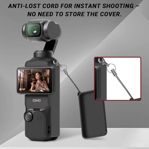 Protective Case for DJI Osmo Pocket 4, Slim Fit Silicone Skin with Screen Protection – Anti-Scratch, Shockproof, Black in Kuwait