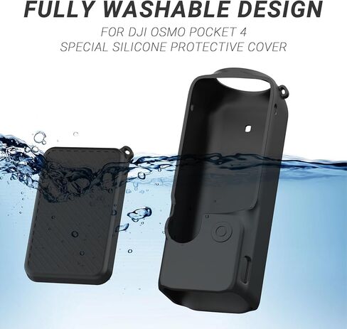Protective Case for DJI Osmo Pocket 4, Slim Fit Silicone Skin with Screen Protection – Anti-Scratch, Shockproof, Black in Kuwait