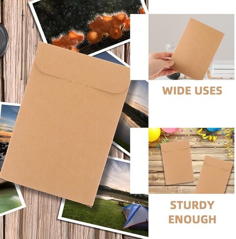 Lurrose 100pcs Kraft Paper CD Sleeves and DVD Storage Holder Envelopes, Portable Media Storage Sleeves for Home, Office, and Travel Use in Kuwait