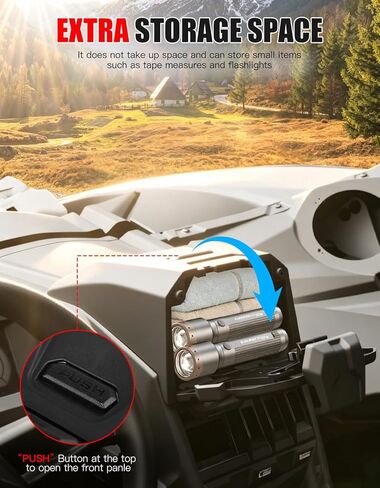 حامل جهاز لوحي كهربائي لجهاز Maverick X3، حامل GPS مع صندوق تخزين، حامل هاتف ثابت لوحدة التحكم المركزية لـ Can Am Maverick X3/ X3 Max 2017-2026 جميع الموديلات، استبدل #715002874 in Kuwait
