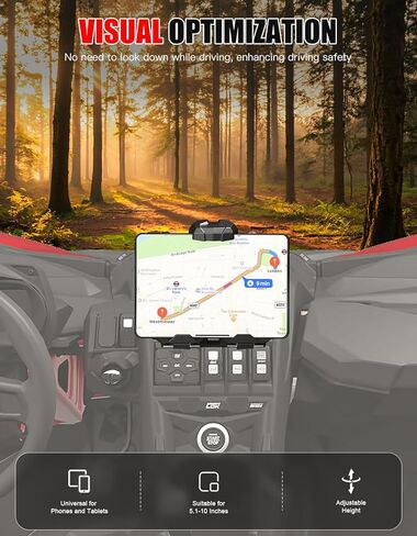 حامل جهاز لوحي كهربائي لجهاز Maverick X3، حامل GPS مع صندوق تخزين، حامل هاتف ثابت لوحدة التحكم المركزية لـ Can Am Maverick X3/ X3 Max 2017-2026 جميع الموديلات، استبدل #715002874 in Kuwait