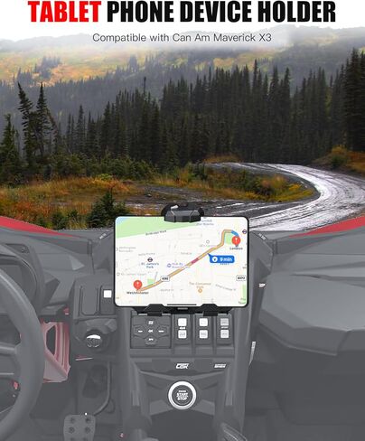 حامل جهاز لوحي كهربائي لجهاز Maverick X3، حامل GPS مع صندوق تخزين، حامل هاتف ثابت لوحدة التحكم المركزية لـ Can Am Maverick X3/ X3 Max 2017-2026 جميع الموديلات، استبدل #715002874 in Kuwait