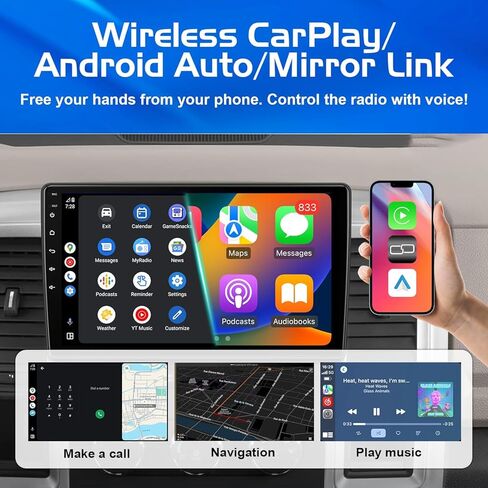 Upgraded 8 Core Car Radio for Dodge Ram 1500 2500 3500 2009-2012 | Android 14, 4+64G with DSP Audio | Wireless CarPlay & Android Auto | 10" Ultra HD Touchscreen| Backup Camera, SWC, AM/FM/RDS in Kuwait
