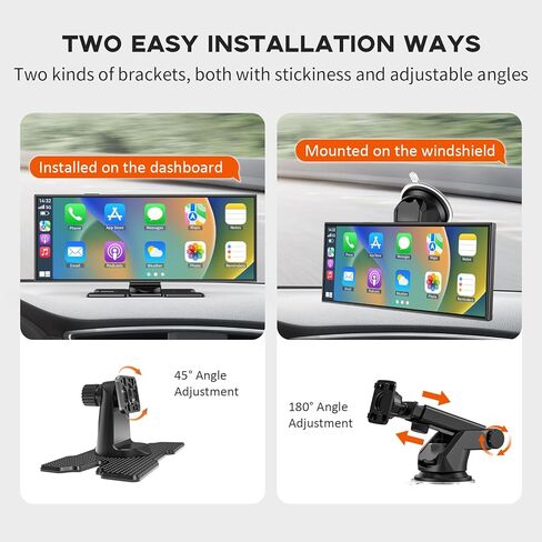 Largest 11.5" Portable Carplay Screen for Car, 4K Wireless Car Play & Android Auto, Upgrade Touchscreen with Dash Cam, App Control/Loop Recording/Backup Camera/Mirror Link/GPS/FM for All Vehicles in Kuwait