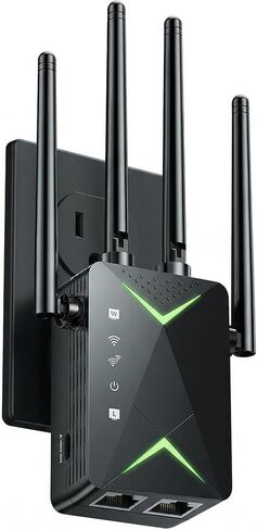 معزز إشارة موسع WiFi، ما يصل إلى 1000 قدم مربع و60 جهازًا، مكرر الإنترنت لتغطية المنزل بالكامل يعمل مع أي جهاز توجيه | الإعداد بنقرة واحدة in Kuwait