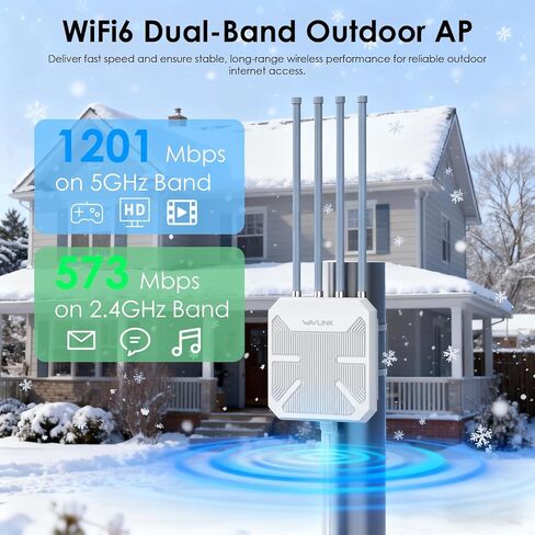 WAVLINK AX1800 WiFi Extender Outdoor with AC1200 WiFi Long Range Wi-Fi Repeater in Kuwait