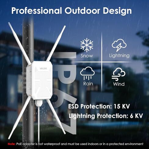WAVLINK AX1800 WiFi Extender Outdoor with AC1200 WiFi Long Range Wi-Fi Repeater in Kuwait