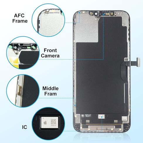 iPhone 12 Pro Max LCD Screen Replacement 6.7 Inch - Haptic Touch Display Digitizer Assembly with Full Repair Tools Kit, Perfectly Compatible with iPhone 12 Pro Max Models (A2342, A2410, A2411, A2412) in Kuwait