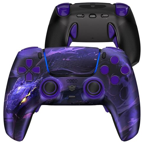 HEXGAMING PHANTOM Pro Gaming Controller with 4 Remappable Buttons, 6 Remapping Profiles, 8 Interchangeable Analog Stick, and Adjustable Triggers Compatible with ps5, PC, Mobile - Orochi in Kuwait