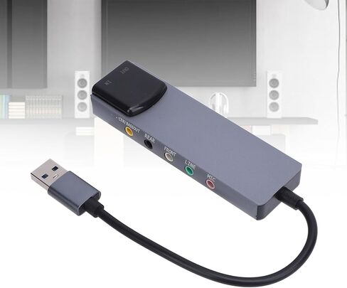بطاقة صوت LICAEVEY USB لواجهة الصوت، محول خارجي 5.1 7.1 قناة مع مخرج إدخال بصري ومعدل أخذ العينات 48 كيلو هرتز، للمسرح المنزلي Wins 7 8 VISTA in Kuwait