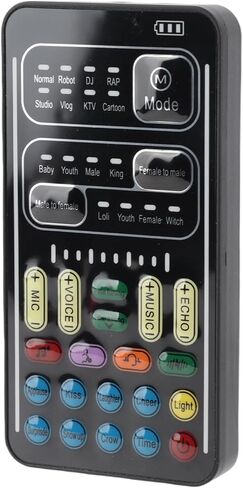 Portable Voice Changer, Recording Live Sound Card Mixer, Voice Changer with Sound Effects, Voice Disguiser/Modulator, for Game Anchor Recording Computer in Kuwait