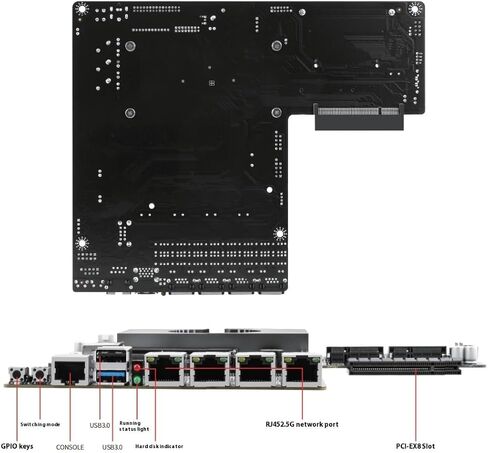راوتر جدار حماية صغير للكمبيوتر الشخصي 1U مع جهاز جدار الحماية Intel N300، 4 * Intel 2.5 جيجابت إيثرنت، 2 x SFP+ 82599es 10 جيجابت، GPIO، فتحة SIM 1 * COM (RJ45)، دعم OPNsense (بدون ذاكرة وصول عشوائي ولا SSD) in Kuwait