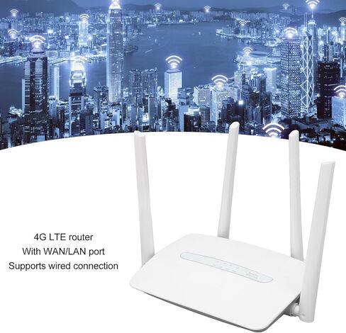 CUIFATI 4G LTE CPE WiFi Router, Portable WiFi Hotspot with 4 External Antennas and SIM Card Slot for Indoor Outdoor Coverage, Support 32 Users, Suitable for Europe Asia Africa (US Plug) in Kuwait