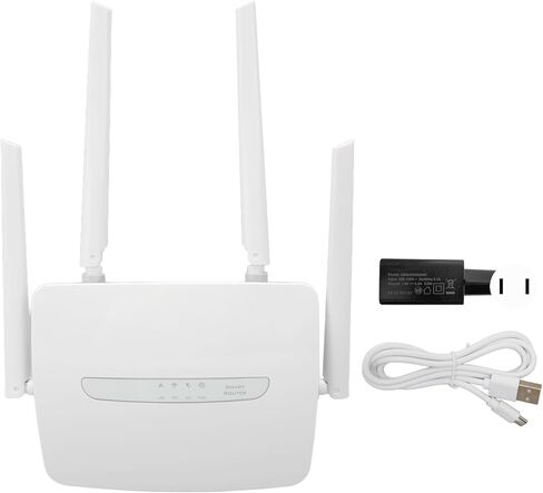 CUIFATI 4G LTE CPE WiFi Router, Portable WiFi Hotspot with 4 External Antennas and SIM Card Slot for Indoor Outdoor Coverage, Support 32 Users, Suitable for Europe Asia Africa (US Plug) in Kuwait
