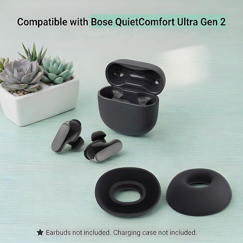 متوافق مع سماعات الأذن Bose Quietcomfort Ultra 2 Gen Tips، 3 أزواج مناسبة لأطراف استبدال سماعات الأذن Bose (S/M/L)، ملحقات سيليكون ناعمة سوداء in Kuwait