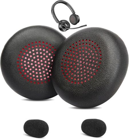 Savi 7300 Earpads Replacement Compatible with Poly Savi 7300 Office Headset Ear Pads Ear Cushions Protein Leather High-Density Foam Black in Kuwait