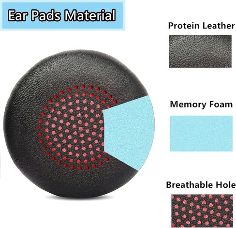 Savi 7300 Earpads Replacement Compatible with Poly Savi 7300 Office Headset Ear Pads Ear Cushions Protein Leather High-Density Foam Black in Kuwait