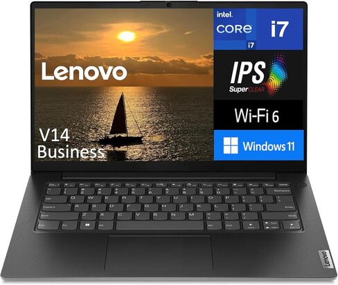 Lenovo V14 IRU Business Laptop 14.0" IPS FHD Display (Intel i7-13620H, 16GB DDR4, 512GB PCIe SSD, Intel UHD, WiFi 6, Webcam, Bluetooth 5.2, Win 11 Pro) (Renewed) in Kuwait