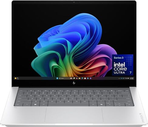 HP OmniBook X 14 inch Next Gen AI PC, 3K Touchscreen, Intel Core Ultra 7 356H, 24 GB RAM, 1 TB SSD, Intel Graphics, Windows 11 Home, Glacier Silver, 14-ka0099nr (2026) in Kuwait
