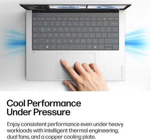 HP OmniBook X 14 inch Next Gen AI PC, 3K Touchscreen, Intel Core Ultra 7 356H, 24 GB RAM, 1 TB SSD, Intel Graphics, Windows 11 Home, Glacier Silver, 14-ka0099nr (2026) in Kuwait