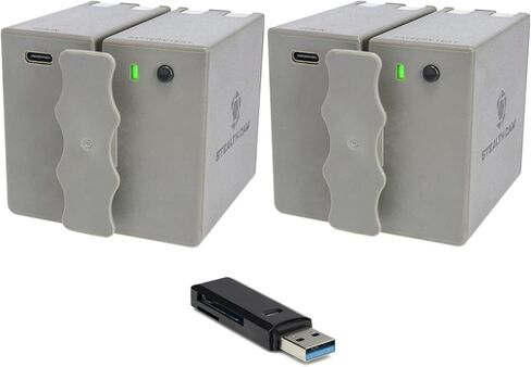Stealth Cam 360 Cam Max Cartridge بطارية قابلة للشحن بقدرة 5400 مللي أمبير في الساعة (عبوتان) مع حزمة قارئ بطاقات الذاكرة 2 في 1 (3 قطع) in Kuwait