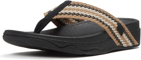 FitFlop Surfa Stripe-Webbing Toe-Post Sandals, Color: Black Mix, Size: 9 (A6C-231-070) in Saudi Arabia