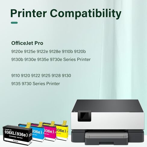 936XL 936 9125e Ink Cartridges Combo Pack: Replacement for HP 936e 936 Ink Cartridges for HP Printers OfficeJet Pro 9125e 9120e 9730e 9130 9135e 9122e 9128e 9110b 9120b 9130b 9130e in Kuwait