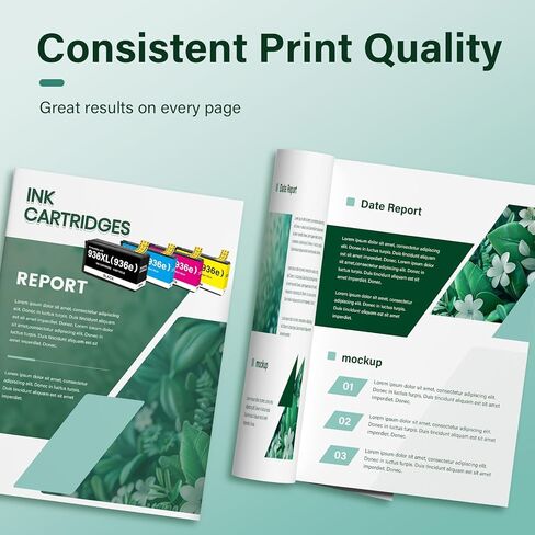 936XL 936 9125e Ink Cartridges Combo Pack: Replacement for HP 936e 936 Ink Cartridges for HP Printers OfficeJet Pro 9125e 9120e 9730e 9130 9135e 9122e 9128e 9110b 9120b 9130b 9130e in Kuwait