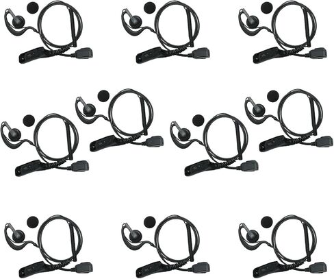 10 Pack APX6000 Headset Earpiece with Mic Compatible with Motorola MTP850 MOTOTRBO XPR7550 XPR6550 XPR7580 APX4000 Radios G Shape Earhook in Kuwait